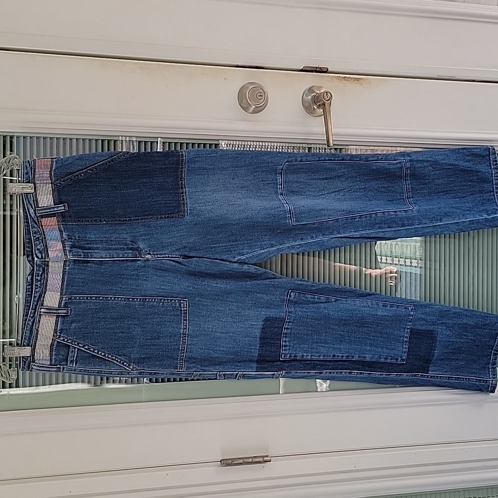 Pilcro By Anthropologie High Rise Patchwork Slim Boyfriend Jeans Sz 30 - Picture 3 of 16